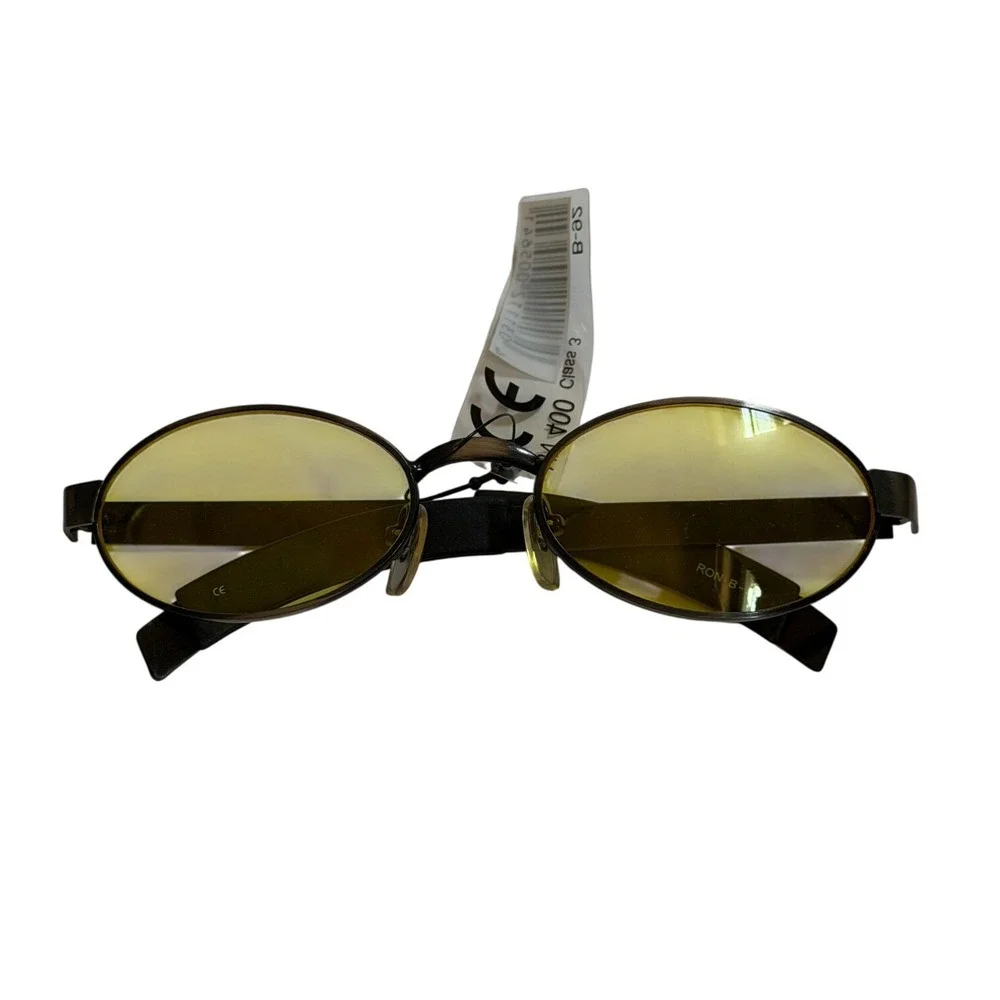 Vintage 90s/ Y2K Yellow Tint Oval Sunglasses